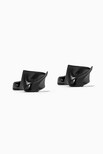 x Zaha Hadid Design Twisted Cufflinks in Stainless Steel      