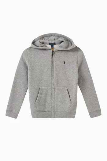 كنزة من مزيج صوف وقطن بغطاء الرأس