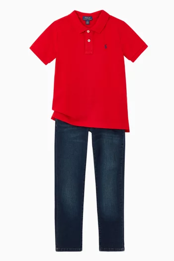 Cotton Mesh Polo Shirt