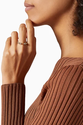 Petite Helena Diamond Ring with 18kt Yellow Gold Domes             