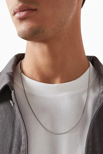 قلادة فضة إسترلينية بتصميم سلسلة كوبية، 2 مم