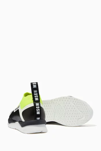Logo Sock Trainers in Leather 