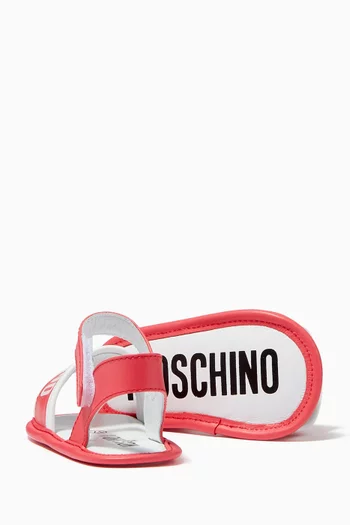 Logo Sandals in Leather     