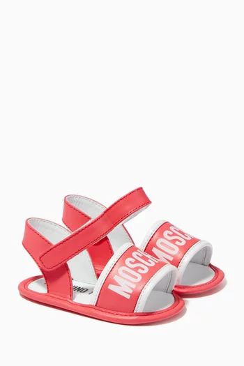 Logo Sandals in Leather     