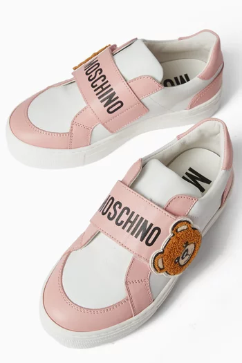 Teddy Bear Flower Sneakers in Leather     
