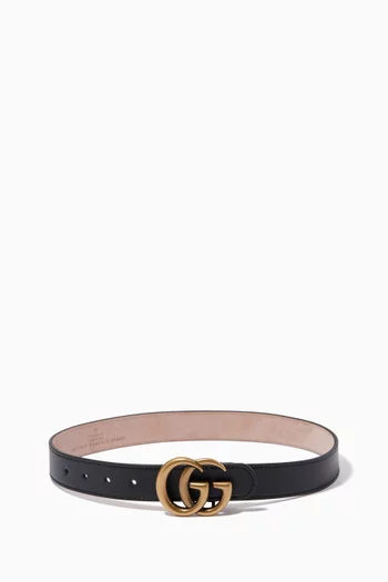 GG Buckle Belt in Leather  