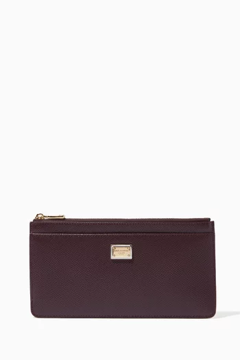 Large Card Case with DG Plate in Dauphine Leather