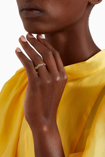 Merwad Coil Ring with Diamonds in 18kt Rose Gold