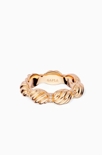 Merwad Coil Ring with Diamonds in 18kt Rose Gold
