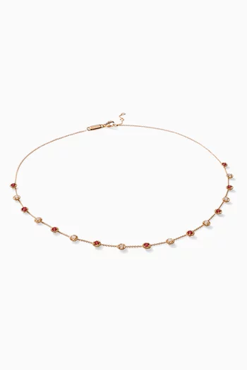 Salasil Necklace with Ruby & Pink Sapphire in 18kt Rose Gold  