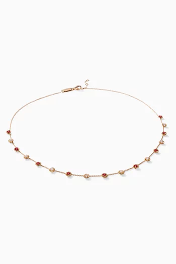 Salasil Necklace with Diamond & Ruby in 18kt Rose Gold  