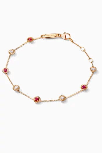 Salasil Bracelet with Diamonds and Rubies in 18kt Rose Gold  