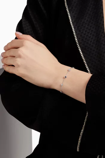 Salasil Bracelet with Diamonds & Sapphires in 18kt White Gold  
