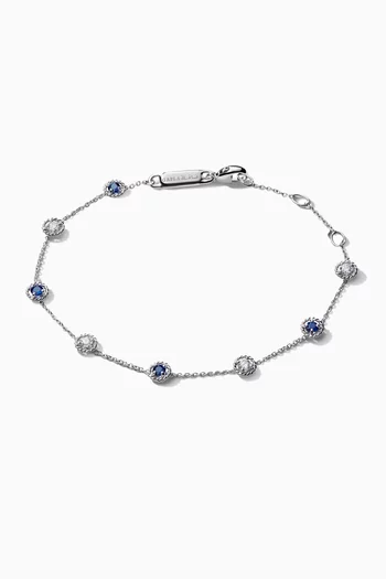 Salasil Bracelet with Diamonds & Sapphires in 18kt White Gold  