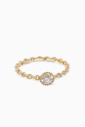 Salasil Ring with Diamond in 18kt Yellow Gold, Small