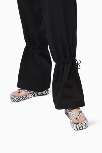 Johana Flatform in Zebra Nappa   