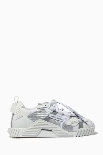 NS1 Sneakers in Reflective Fabric and Calfskin      