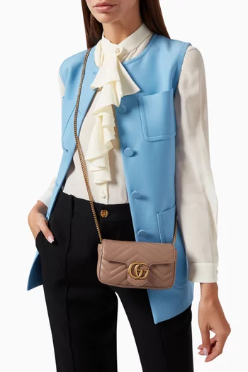 Super Mini GG Marmont Bag in Matelassé Leather    