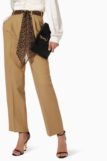 Uptown Pouch in Crocodile Embossed Shiny Leather    