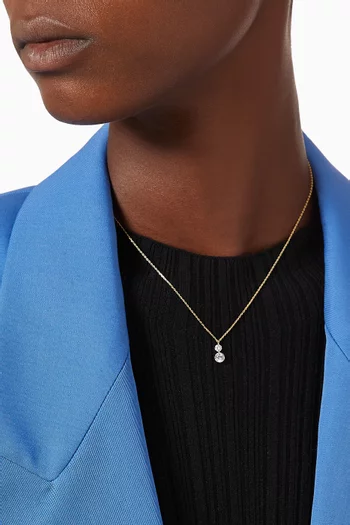 Floating Cubic Zirconia Pendant Necklace with Gold Plating     