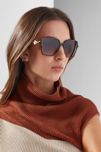 Enamel Medusa Square Sunglasses