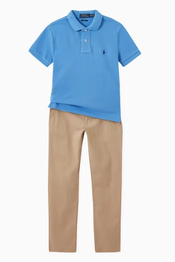 Custom Fit Polo in Cotton Mesh  