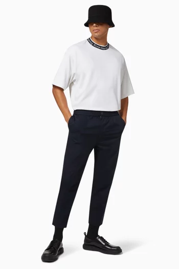 Logo Ribbed Crewneck Viscose-Blend T-Shirt   