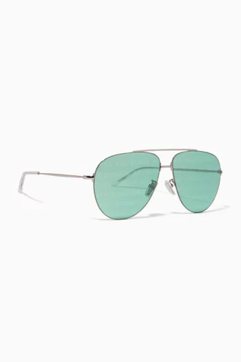Invisible XXL Pilot Sunglasses in Metal    
