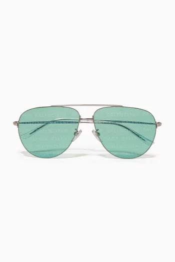 Invisible XXL Pilot Sunglasses in Metal    