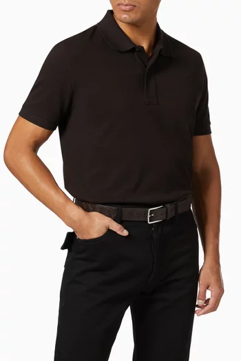 حزام جلد عجل مجدول، 35 مم