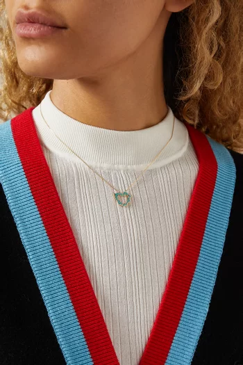 "Hob/ Love" Heart Pendant with Enamel in 18kt Yellow Gold