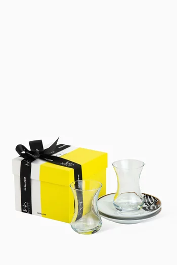 طقم استكانات وأطباق شاي سرب، قطعتان