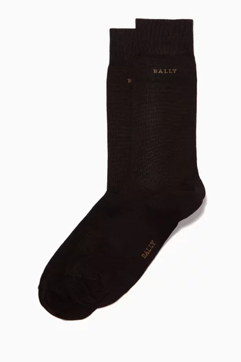 Logo Socks in Mix Jersey    