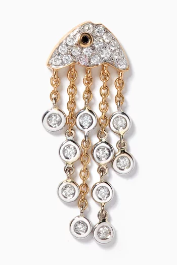 Coquillages & Crustacés Méduse Diamond Single Earring in 18kt Yellow Gold