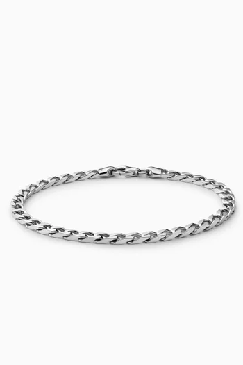 Cuban Chain Bracelet in Sterling Silver , 4mm     