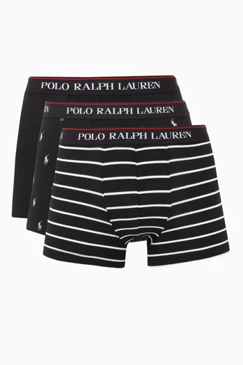 طقم بوكسر كلاسيكي قطن مطاطي، 3 قطع