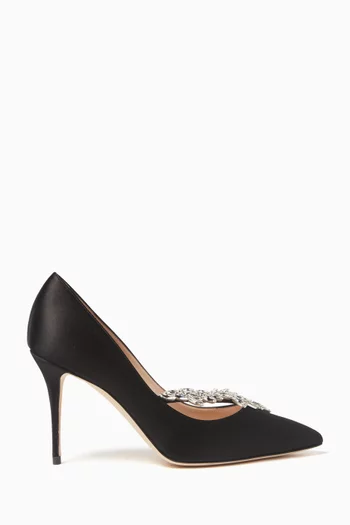 Nadira 90 Embellished Pumps in Satin