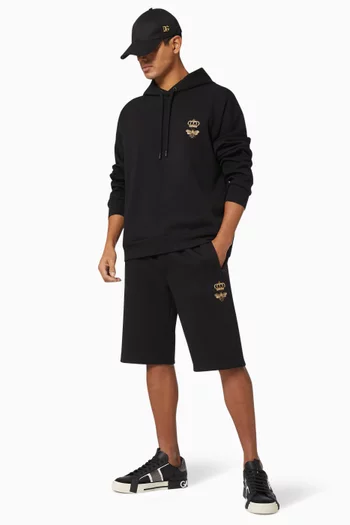 Crown Bee Jogging Shorts in Cotton Jersey    