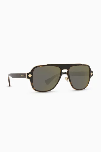 Aviator Sunglasses with Medusa  