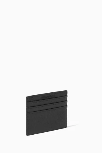EA Logo Card Holder in Tumbled Leather          
