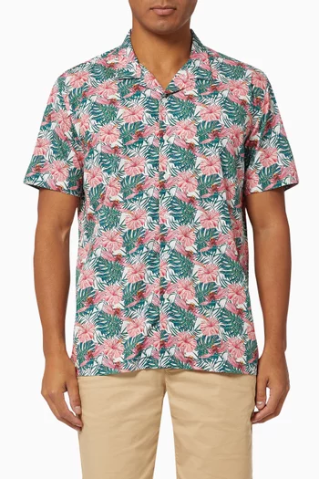 قميص روم هاواي قطن بوبلين