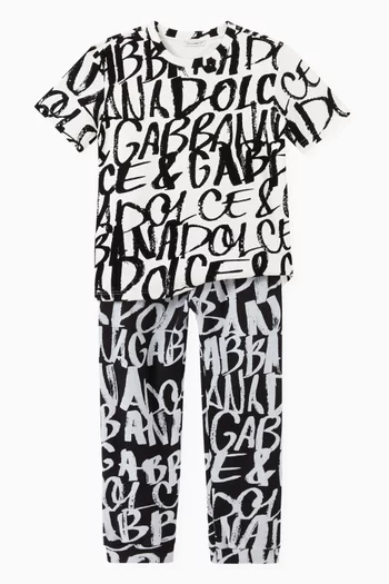 Embossed Logo Pants in Jersey  