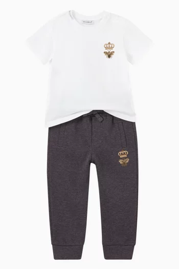 Crown & Bee Jogging Pants in Jersey