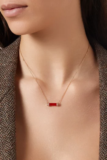Single Pillar Pendant Diamond Necklace in 18kt Rose Gold