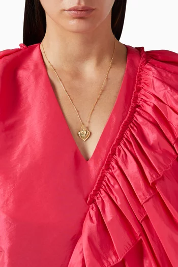 Ridge Heart Necklace in 18kt Gold Plating