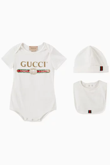 Gucci Logo Baby Gift Set in Cotton Jersey  