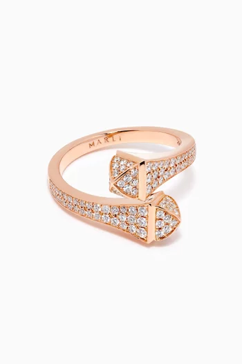 Cleo Full Diamond Midi Ring in 18kt Rose Gold        