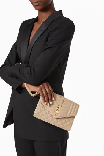 Monogram Pouch in Mix Matelassé Grain de Poudre Embossed Leather
