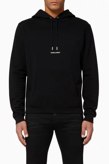 Rive Gauche Logo-print Hoodie in French Terry