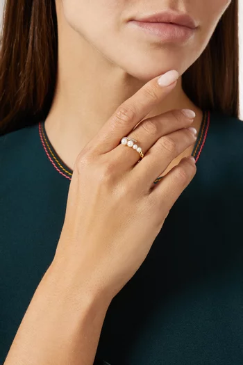 Pavé & Pearl Open Ring